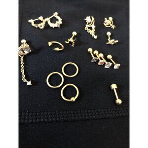 Fansilver 14 pieces Cartilage Rings And Studs